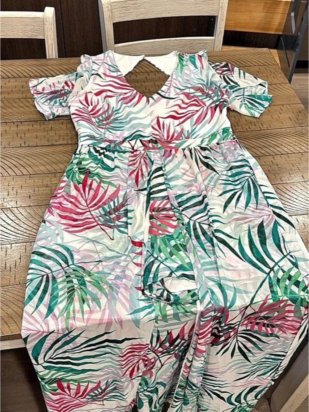 Kensie Floral Midi Dress in White & Green Size 14 Like New